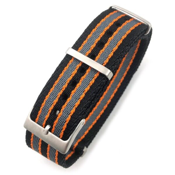 Black & Orange Nato Strap Seiko Mod in Nylon - 20mm