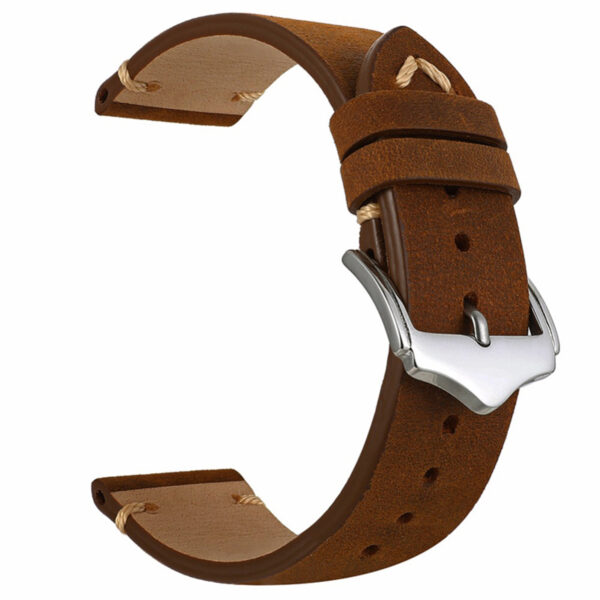 Brown Seiko Mods Leather Watch Strap in Calf - 18,20,22mm