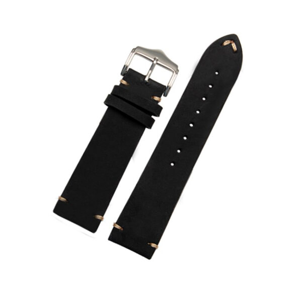 Black Strap for Seiko Mod in Cowhide Suede 20, 22, 24mm