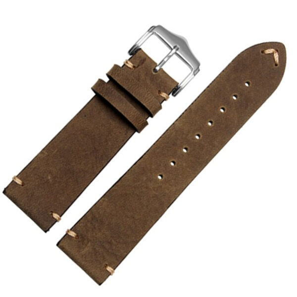 Khaki Strap for Seiko Mod in Cowhide Suede 20, 22, 24mm