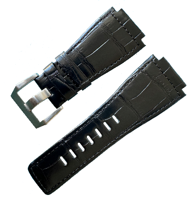 Black Genuine Alligator Grain Leather Strap for BR Case
