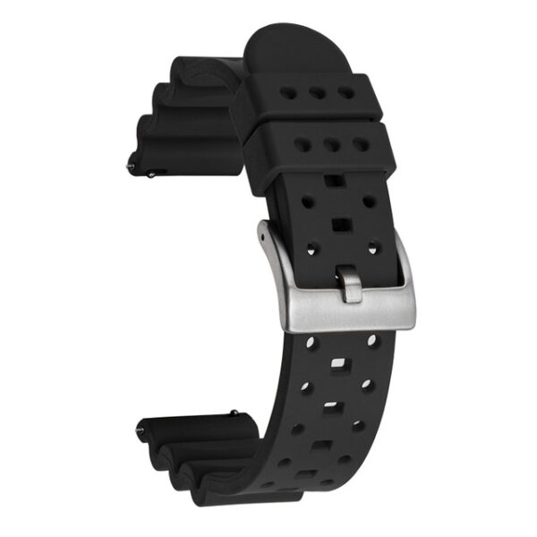 Black Strap for Seiko Diver Quick Release System In Rubber - 20, 22, 24mm