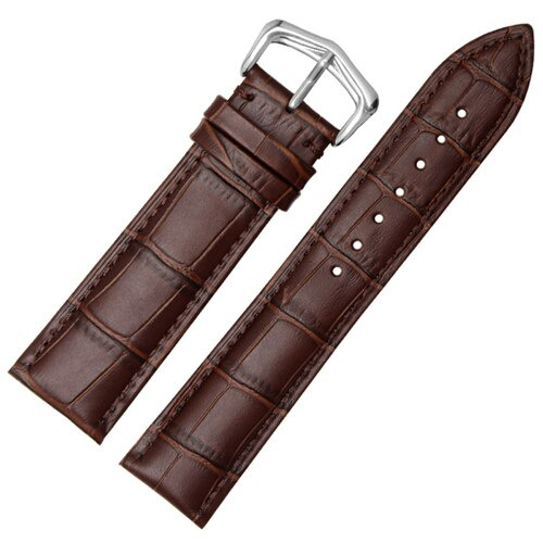 Brown Leather Strap in Crocodile Grain – 7 Sizes