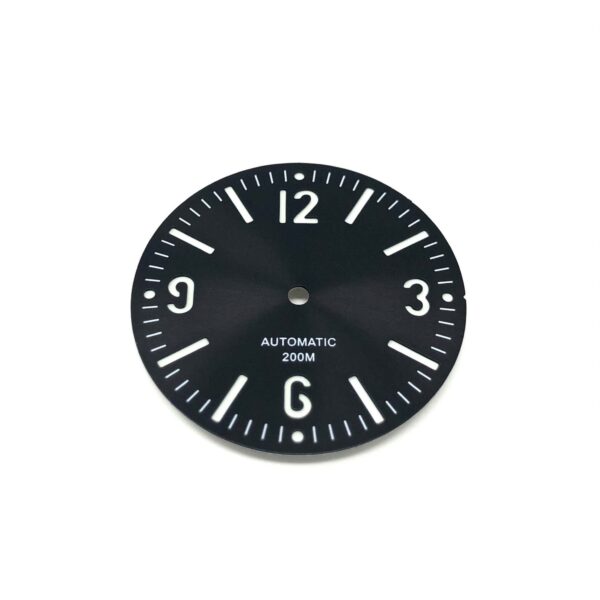 Black Sunburst Sandwich Watch Dial for Seiko – 28.5mm