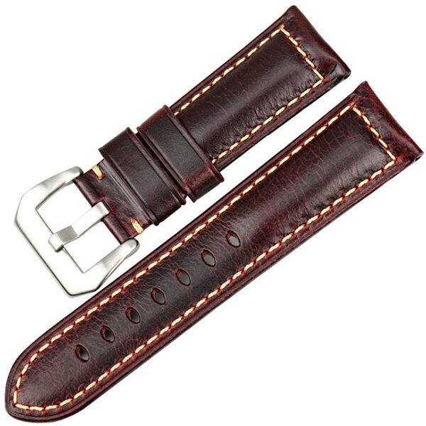 Distressed Red Strap Luminor, Marina, Submersible Mod 22, 24, 26mm In Vintage Leather