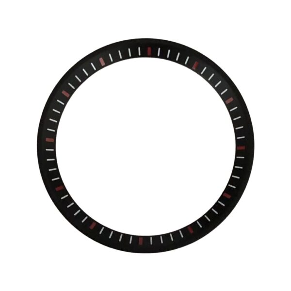 Black with Red and White Seiko SRPE Chapter Ring