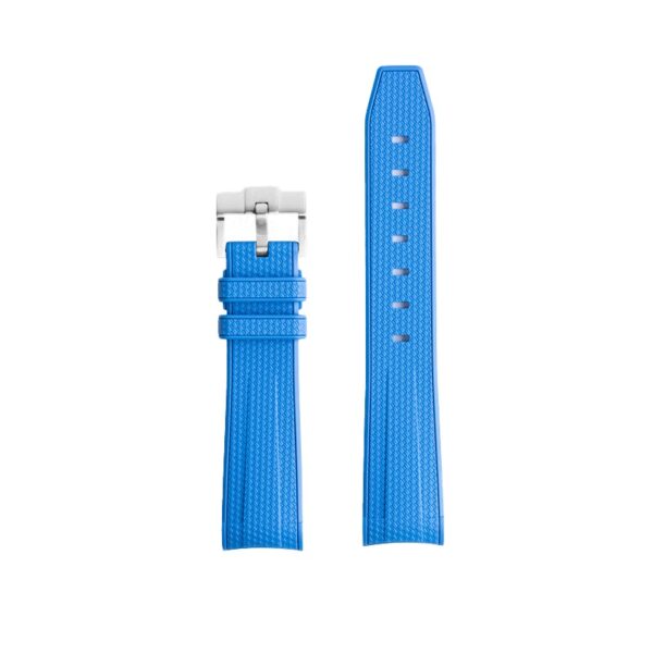 Blue Curved Canvas Rubber Strap Band for Seiko Mod - 20mm