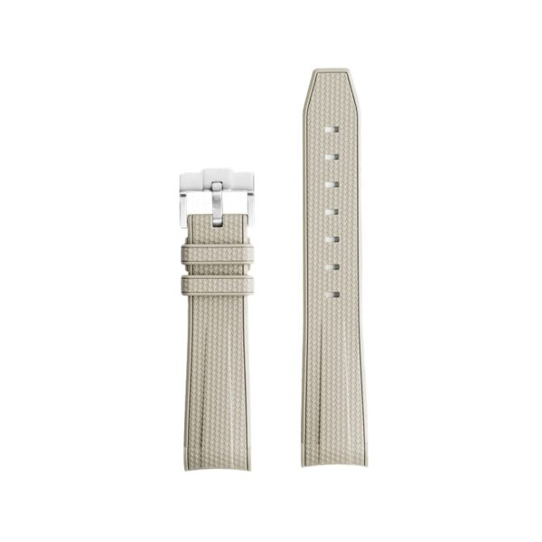 Khaki Curved Canvas Rubber Strap Band for Seiko Mod - 20mm