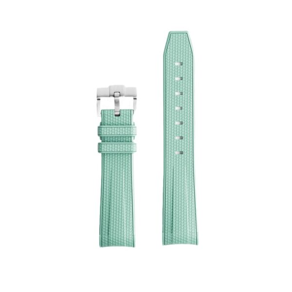 Light Green Curved Canvas Rubber Strap Band for Seiko Mod - 20mm