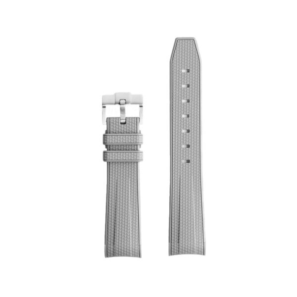 Light Gray Curved Canvas Rubber Strap Band for Seiko Mod - 20mm