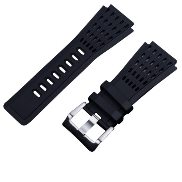 Black Rubber Strap for Seiko BR Mod 34x24mm