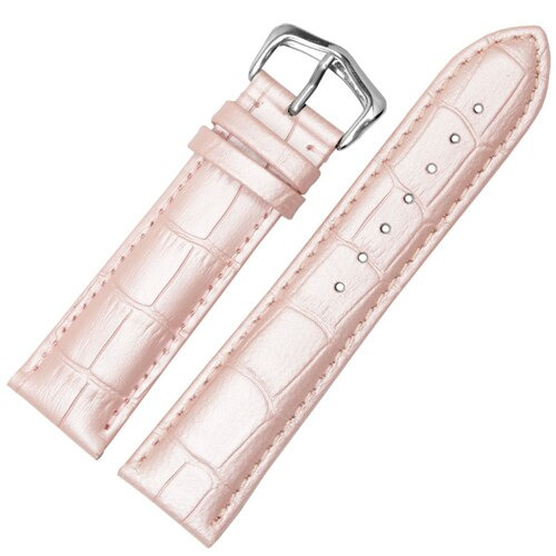 Pink Leather Strap in Crocodile Grain – 7 Sizes