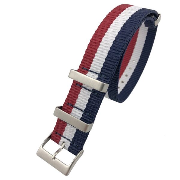 Red, White & Blue Nato Strap in Nylon - 20mm, 22mm