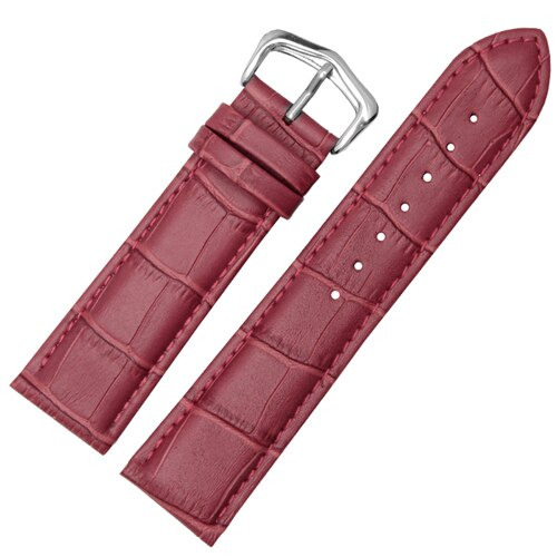 Red Leather Strap in Crocodile Grain – 4 Sizes