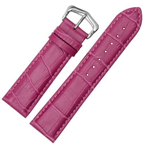 Magenta Pink Leather Strap in Crocodile Grain – 4 Sizes