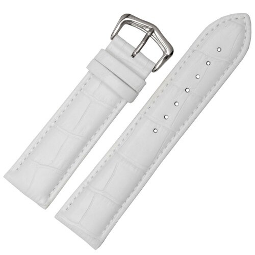 White Leather Strap in Crocodile Grain – 4 Sizes