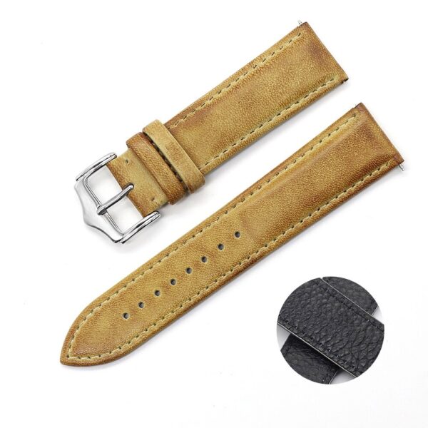 Yellow Seiko Mods Leather Watch Strap in Calf Leather - 20, 22mm