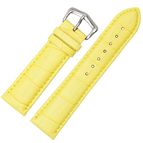 Yellow Leather Strap in Crocodile Grain – 4 Sizes