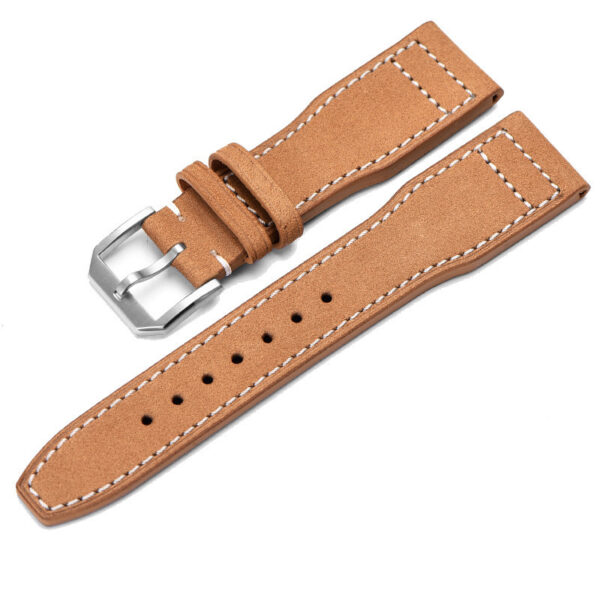 Beige Strap Band for Seiko Mod In Leather Horseback 22mm