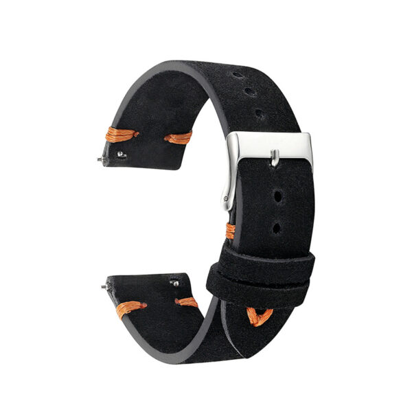Orange & Black Suede Strap Band in Leather