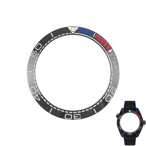 Black, Blue & Red Bezel for Seiko Mods Seamaster Planet Ocean 41.5/32.7mm in Ceramic