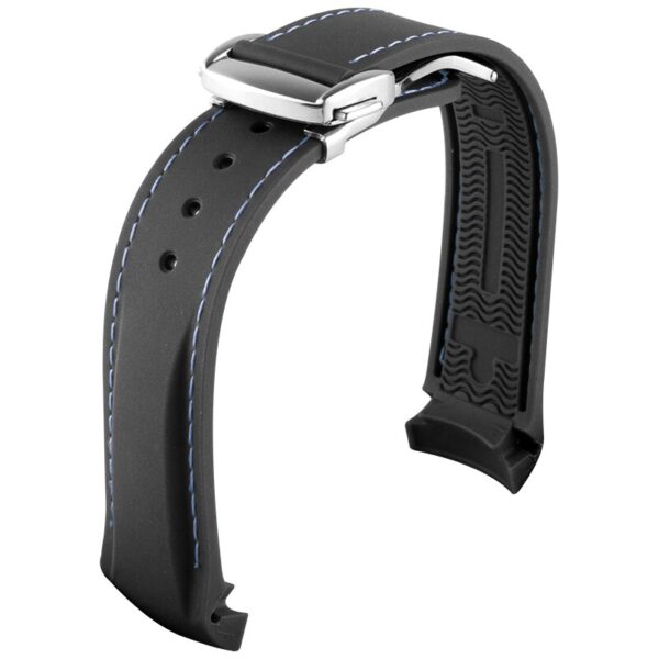 Black & Blue Strap Bracelet for Seamaster, Planet Ocean Mod in Rubber - 20,22mm