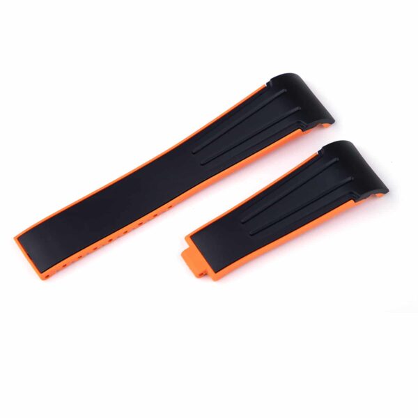 Black & Orange Strap for Submariner/GMT Master Mod in Rubber - 20mm
