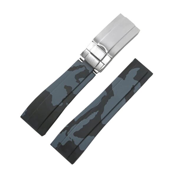 Black Camouflage Strap for Submariner, GMT, Daytona, Datejust Mod 20mm In Rubber