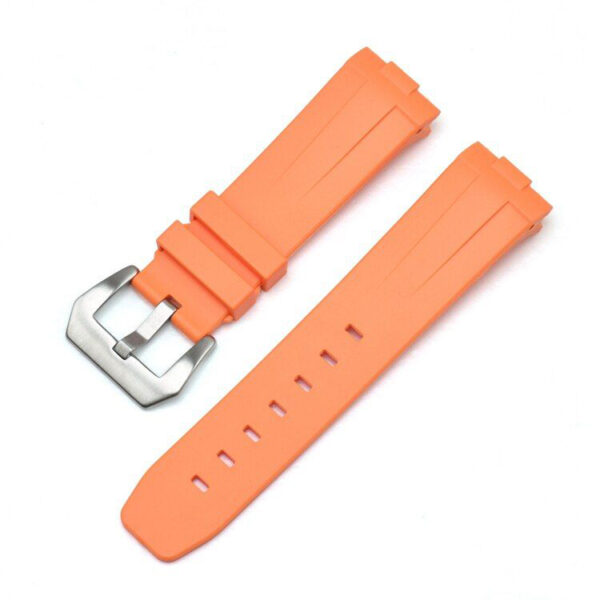 Orange Curved Rubber Strap for Luminor & Marina Mod