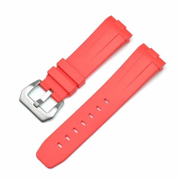 Red Curved Rubber Strap for Luminor & Marina Mod