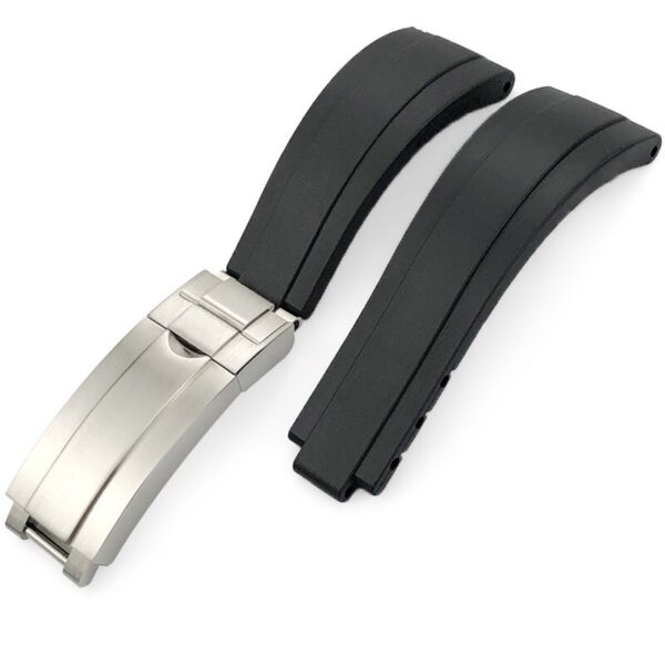 Black Glidelock Oysterflex Strap for Submariner, GMT, Daytona, Datejust 20mm In Rubber