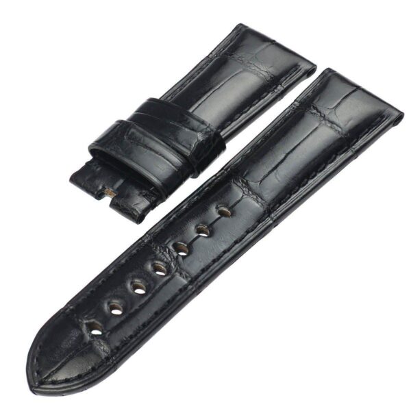 Black Genuine Crocodile leather Strap Bracelet for Seiko Mod