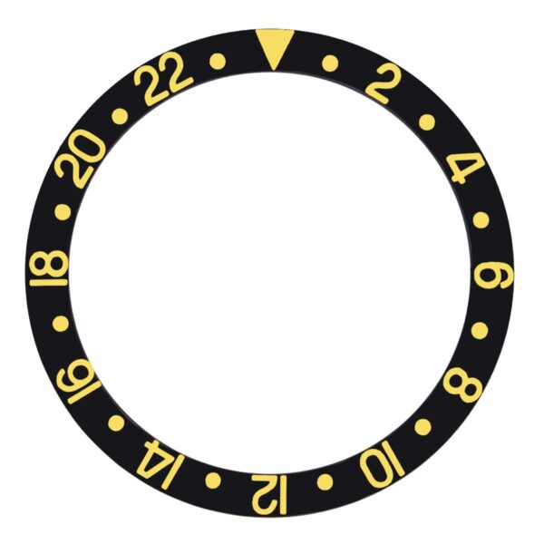 Black & Gold Aluminum Insert Bezel for Seiko Mods Submariner, GMT I 37.4mm