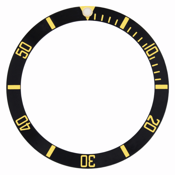 Black & Gold Aluminum Insert Bezel for Seiko Mods Submariner, GMT I 37.4mm