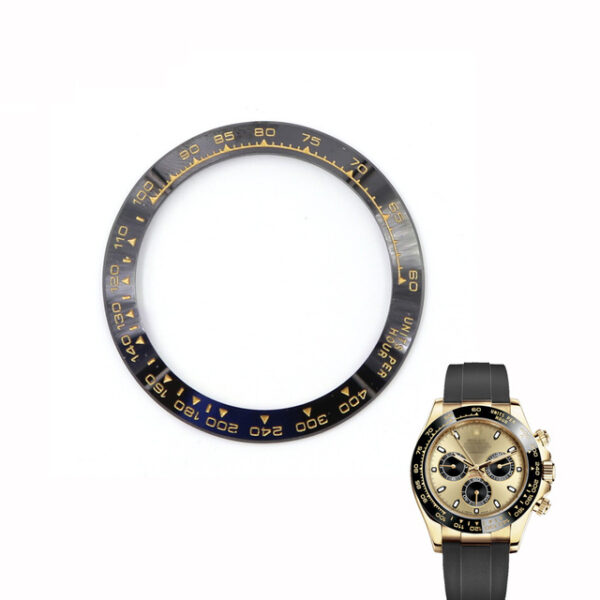 Black & Gold Ceramic Bezel for Seiko Mods Daytona