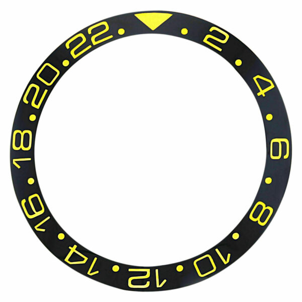 Black & Gold Ceramic Bezel for Seiko Mods GMT Master II