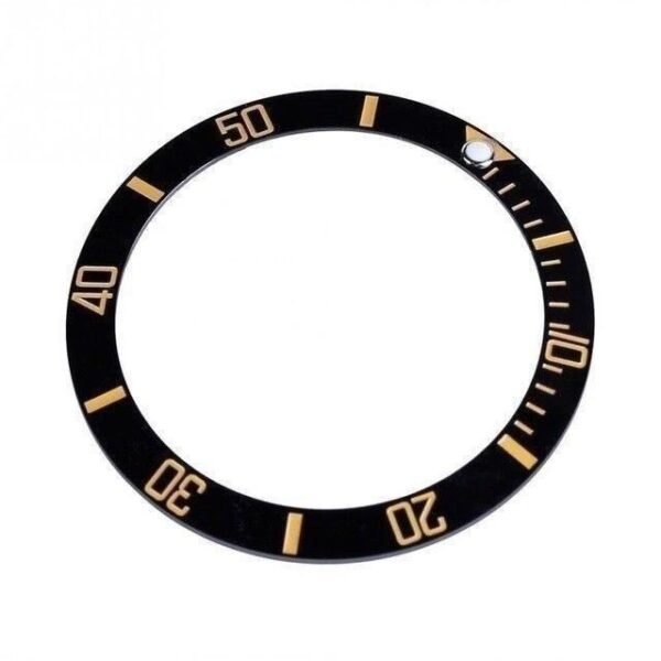Black & Gold Ceramic Bezel for Seiko Mods Submariner
