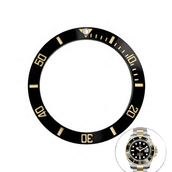 Black & Gold Insert Bezel Ceramic for Seiko Mods Deepsea Sea-Dweller 40mm