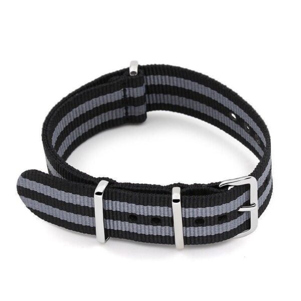 Black & Grey stripe 007 Nato Band