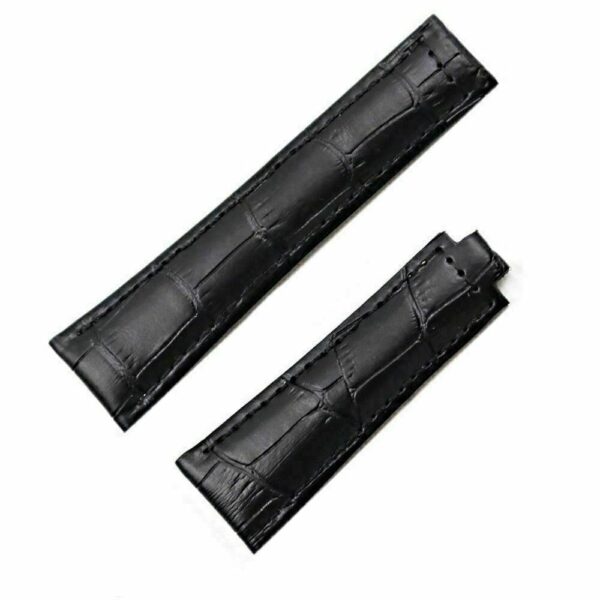 Black Leather Bracelet for Daytona, GMT, Submariner Mod band - 20mm