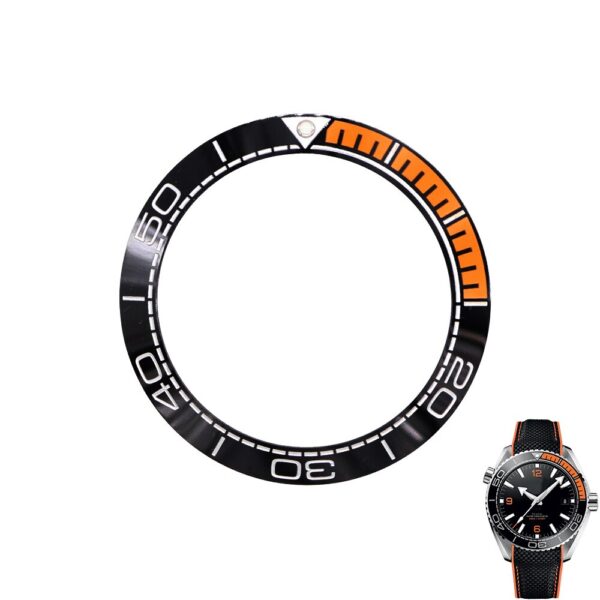 Black & Orange Bezel for Seiko Mods Seamaster 41.5/32.7mm in Ceramic