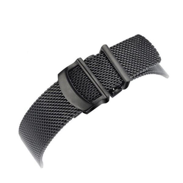 Black PVD Mesh Stainless Steel Milanaise Strap for Seiko Mod