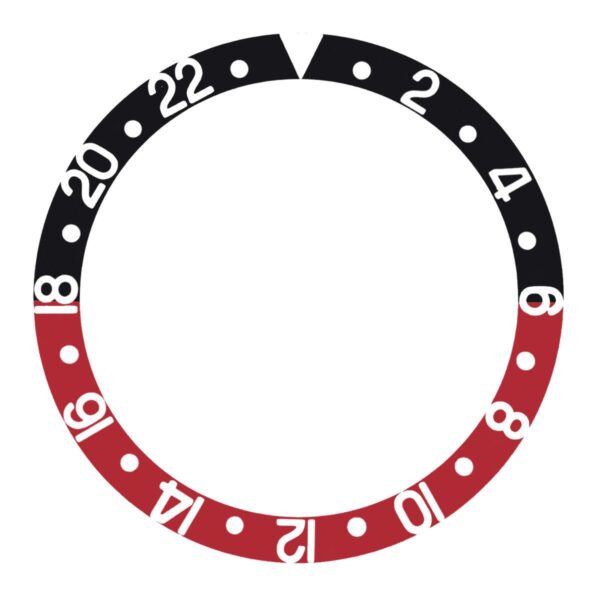 Black & Red Aluminum Insert Bezel for Seiko Mods GMT I Coke 37.4mm