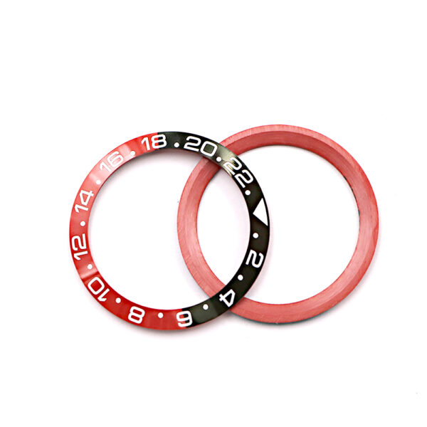 Black & Red Insert Bezel Coke for Seiko Mods Submariner, GMT II Ceramic 38mm