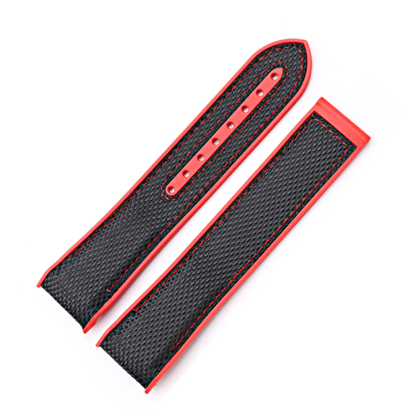 Blue & Red Strap Bracelet for Seamaster Mod In Nylon & Rubber - 20,22mm