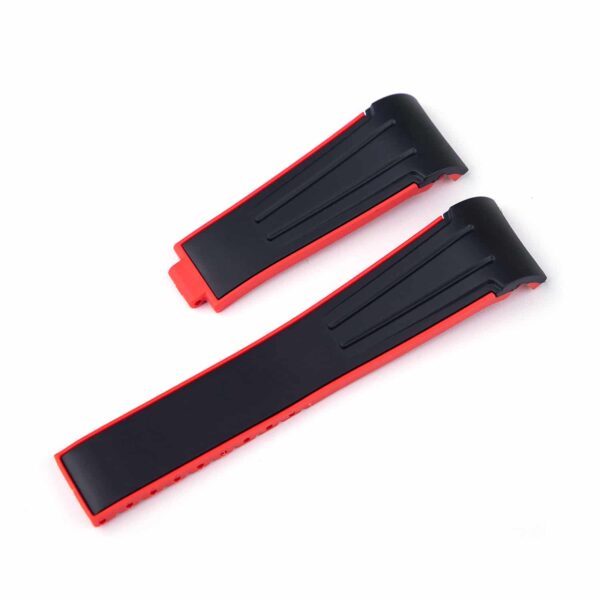 Black & Red Strap for GMT Master/Submariner Mod in Rubber - 20mm