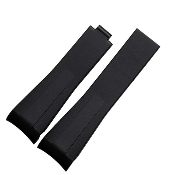 Black Curved Rubber Strap for Submariner, GMT, Daytona Mod - 20mm