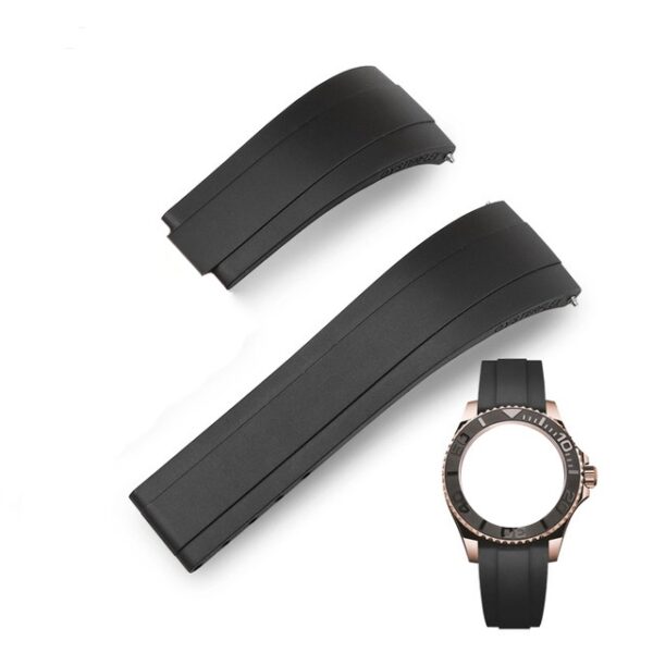 Black Rubber Strap for Submariner, GMT, Daytona Mod - 20mm