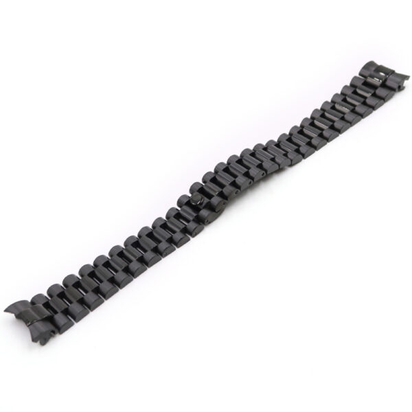 Black Strap Bracelet President for Datejust Mod with Solid End Link 20mm Stainless Steel