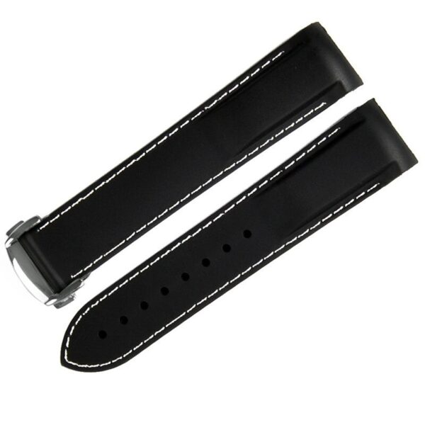 Black & White Strap Bracelet for Speedmaster, Planet Ocean Mod in Rubber - 20,22mm